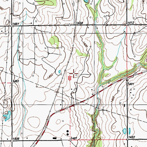 Topographic Map of Cyril-Cement Division, OK