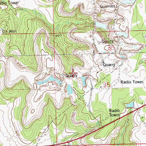 Topographic Map of Drumright Division, OK