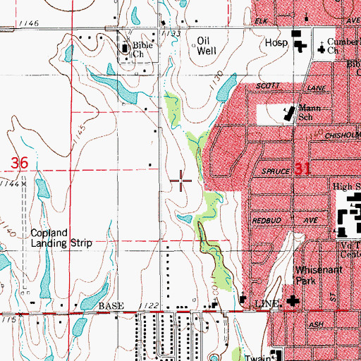 Topographic Map of Duncan Division, OK