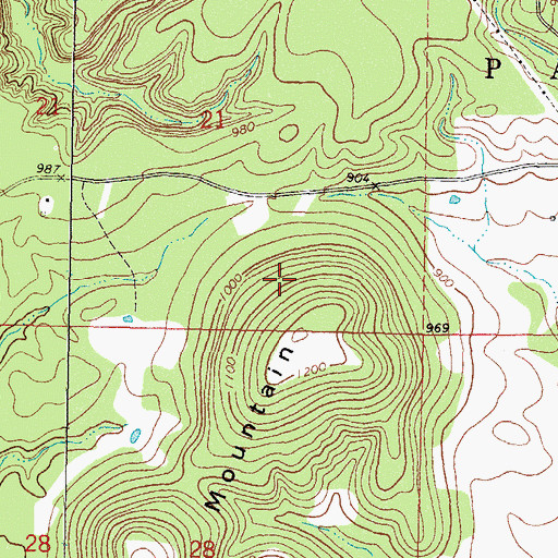 Topographic Map of East Cherokee Division, OK