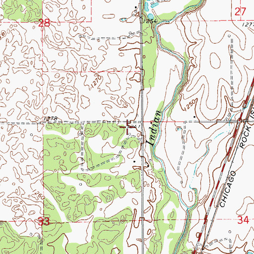 Topographic Map of East Major Division, OK
