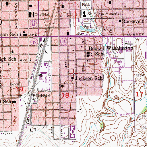 Topographic Map of Enid Division, OK