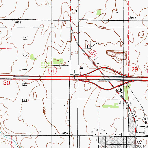 Topographic Map of Erick Division, OK