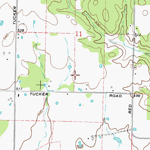 Topographic Map of Fort Towson Division, OK