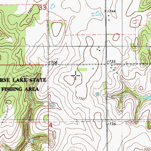 Topographic Map of Geary Division, OK