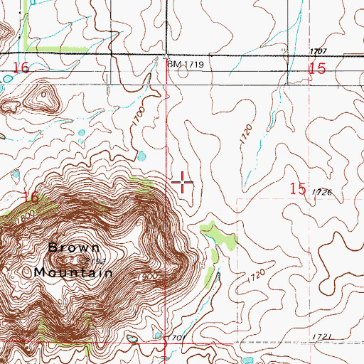 Topographic Map of Granite Division, OK