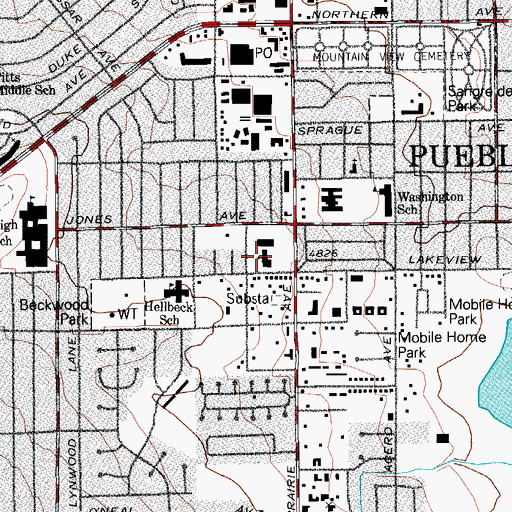 Topographic Map of Holy Family Church, CO