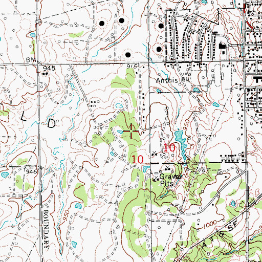 Topographic Map of Healdton Central Division, OK
