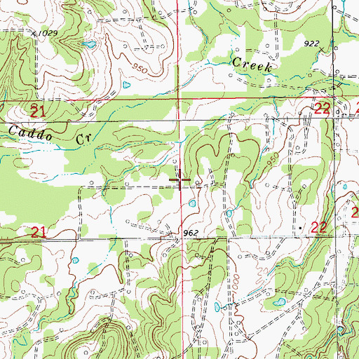 Topographic Map of Healdton North Division, OK