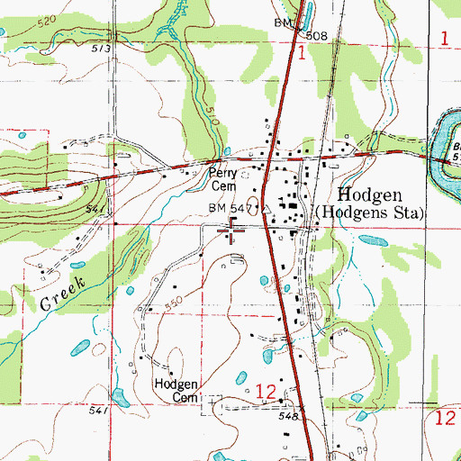 Topographic Map of Heavener Division, OK