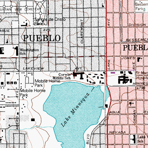 Topographic Map of Corwin International Magnet School, CO