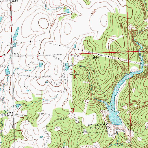 Topographic Map of Kellyville-Slick Division, OK