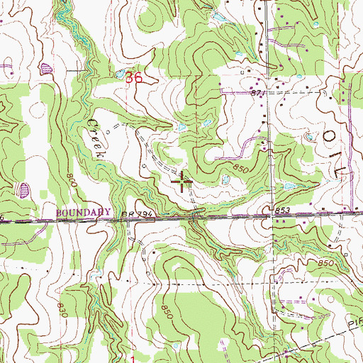Topographic Map of Keystone Lake Division, OK