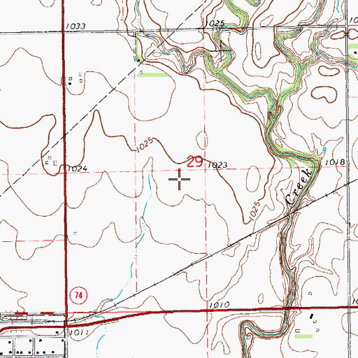 Topographic Map of Lamont Division, OK