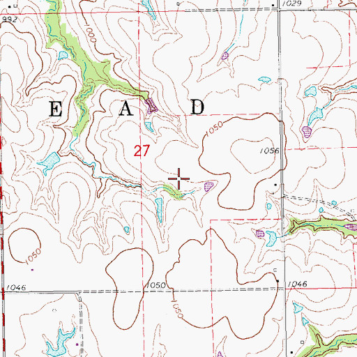 Topographic Map of Maysville Division, OK