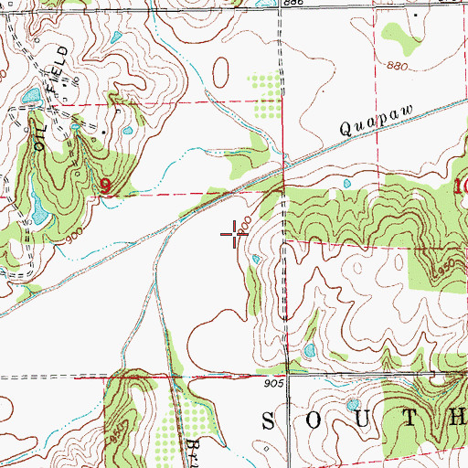 Topographic Map of Meeker Division, OK