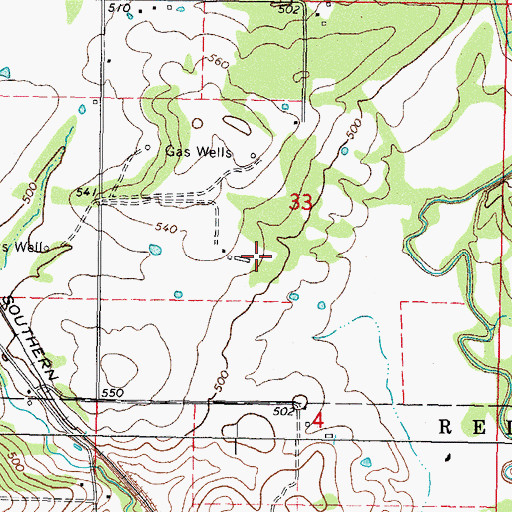 Topographic Map of Muldrow Division, OK
