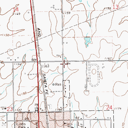 Topographic Map of Newkirk Division, OK