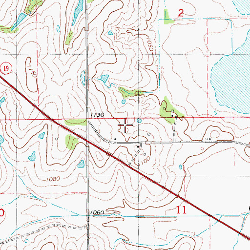 Topographic Map of Alex Division, OK