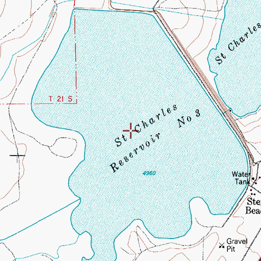 Topographic Map of Saint Charles Reservoir Number 3, CO