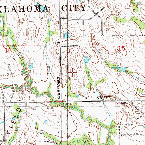 Topographic Map of North Cleveland Division, OK