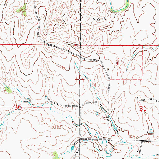 Topographic Map of Northeast Ellis Division, OK