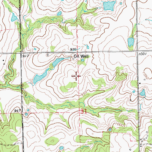 Topographic Map of Northeast Lincoln Division, OK