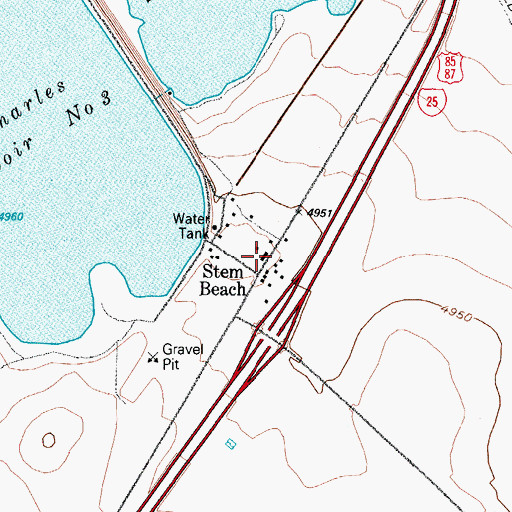 Topographic Map of Stem Beach, CO