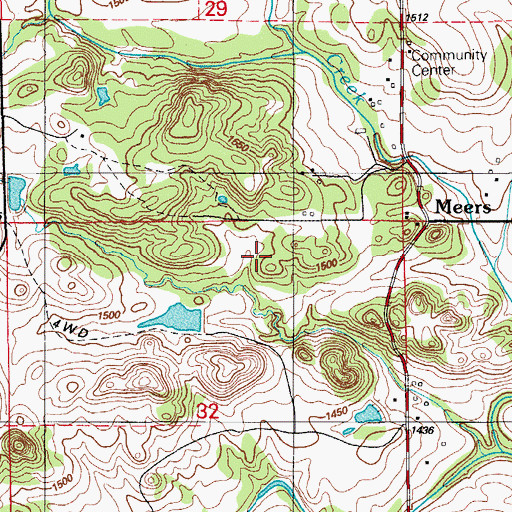 Topographic Map of Northwest Comanche Division, OK