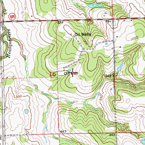 Topographic Map of Northwest Lincoln Division, OK