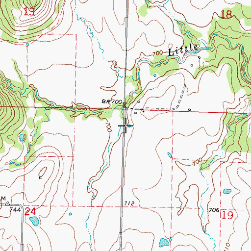 Topographic Map of Northwest Pittsburg Division, OK