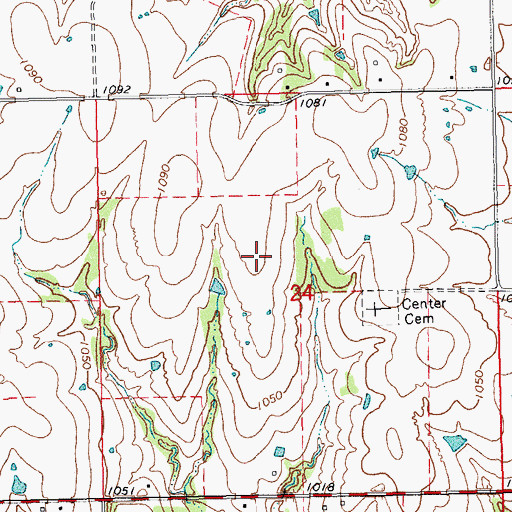 Topographic Map of Northwest Pontotoc Division, OK