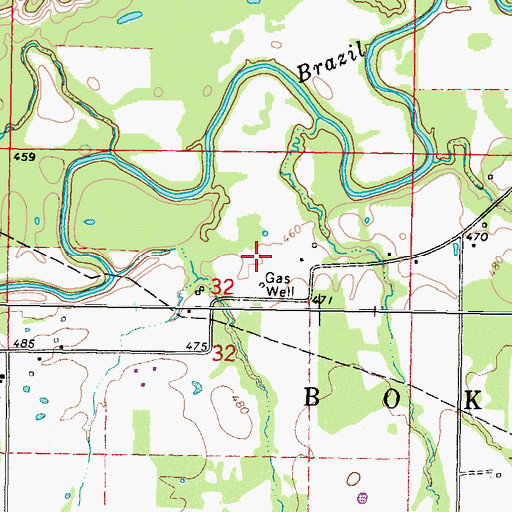 Topographic Map of Panama-Bokoshe Division, OK