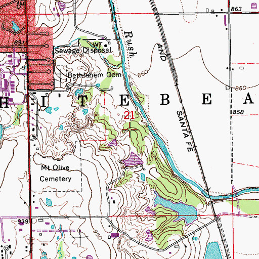 Topographic Map of Pauls Valley Division, OK