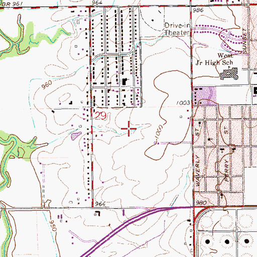 Topographic Map of Ponca City Division, OK