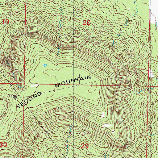 Topographic Map of Red Oak Division, OK