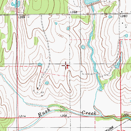 Topographic Map of Rush Springs Division, OK