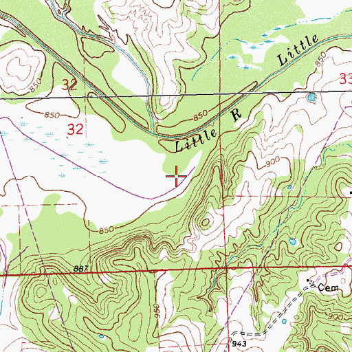Topographic Map of Seminole South Division, OK