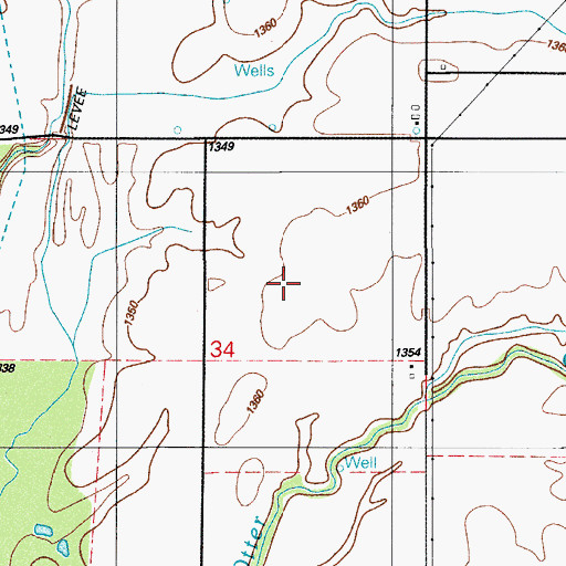 Topographic Map of Snyder Division, OK