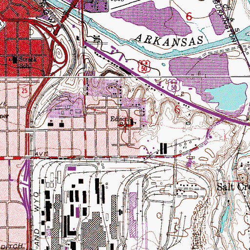 Topographic Map of Edison School, CO