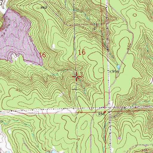 Topographic Map of Southeast Osage Division, OK