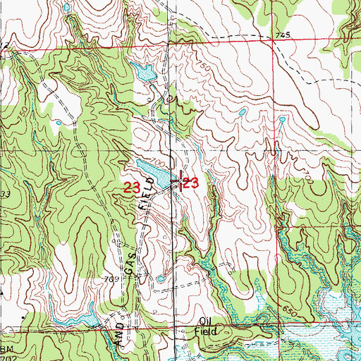 Topographic Map of South Marshall Division, OK
