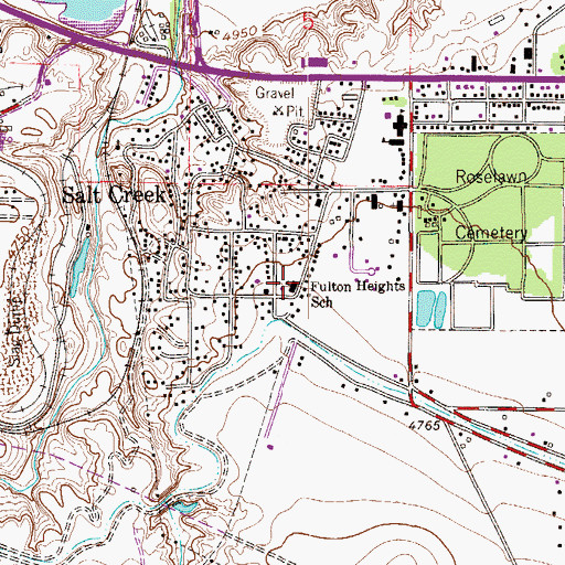 Topographic Map of Fulton Heights School, CO