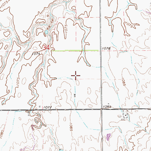 Topographic Map of Southwest Grant Division, OK