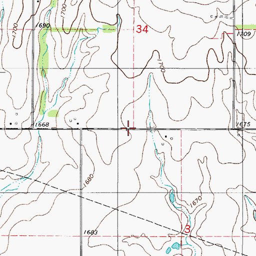 Topographic Map of Southwest Washita Division, OK