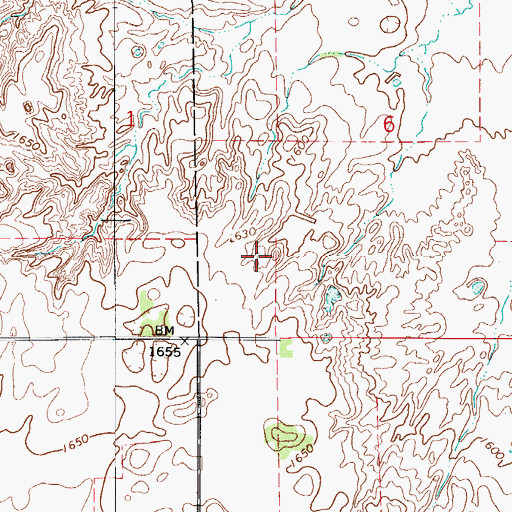 Topographic Map of South Woods Division, OK