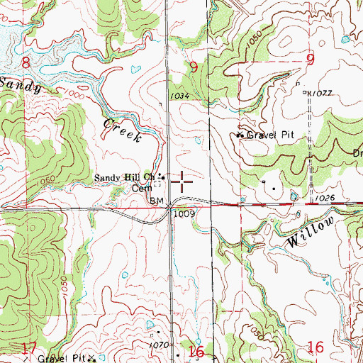 Topographic Map of Stratford Division, OK