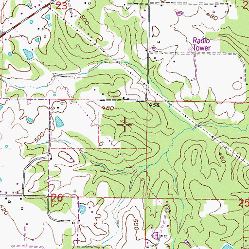 Topographic Map of Valliant Division, OK