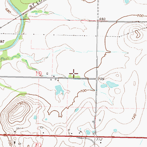 Topographic Map of Vinita East Division, OK