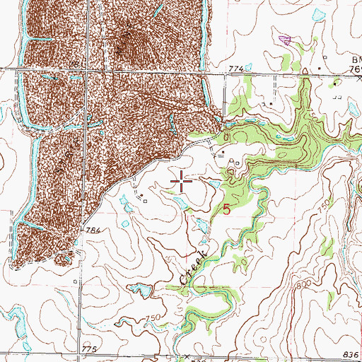 Topographic Map of Vinita West Division, OK